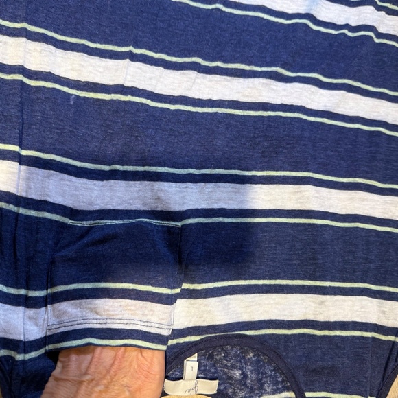 JOIE Carmenella Navy White Striped Linen Tank Top Size Large - Picture 12 of 14